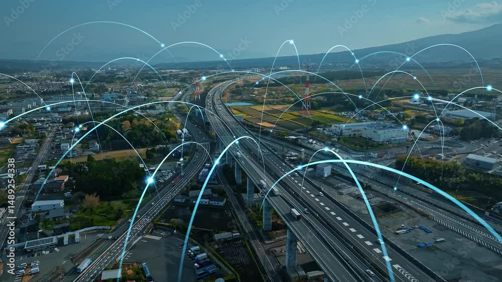 Poster highway and communication network concept