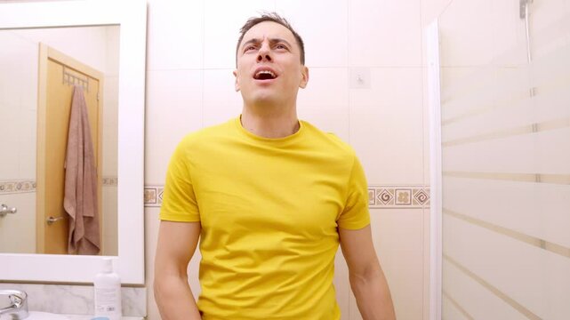 Man feeling super comfortable when he is peeing