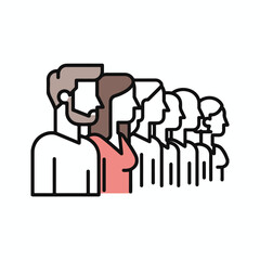 Man and woman vector illustration of people icon design shows a group communication concept with a person silhouette