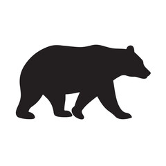 Silhouette of a wild bear, a vector illustration of this big mammal