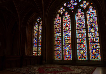 Stained glass window interior
