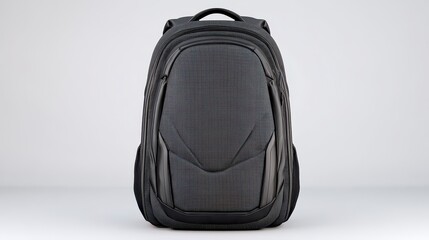 Fototapeta premium Sleek Black Backpack Modern Professional Travel Bag