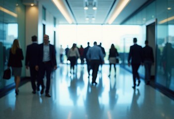 People Walking in a Hallway