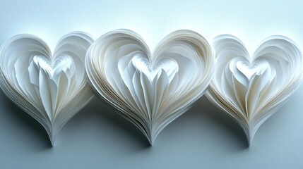 Elegant paper hearts