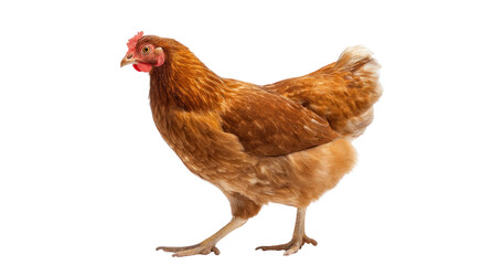 Fototapeta premium Beautiful Brown Hen isolated on transparent background