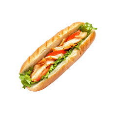 Delicious Grilled Chicken and Tomato Sub Sandwich on a Crusty Roll