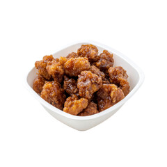Delicious Honey Garlic Chicken Bites in a White Bowl