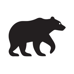 Fototapeta premium Silhouette Vector Illustration of a Wild Bear in Nature