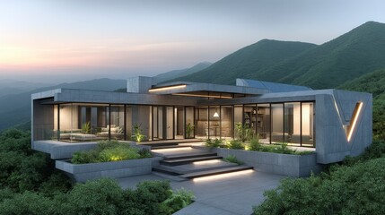 Modern Eco Friendly Hilltop Cottage  Sustainable Design  Solar Panels  Mountain Views