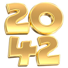 Happy New Year Number 2042 3D Render