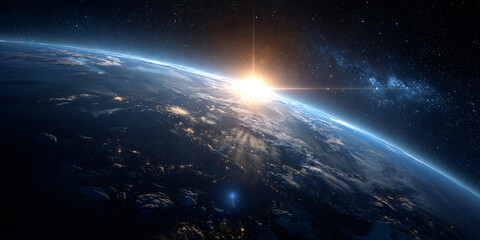 Obraz premium Interstellar Dawn: Cosmic Gaze