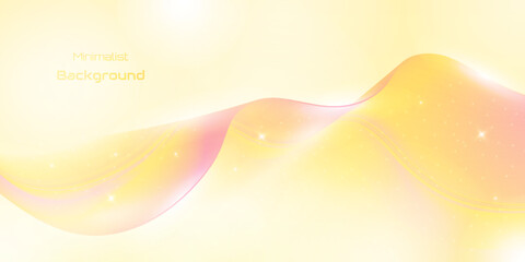 Soft yellow waves blend with pastel sparkles in a dreamy, elegant minimalist background