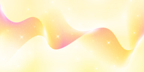 Soft yellow waves blend with pastel sparkles in a dreamy, elegant minimalist background