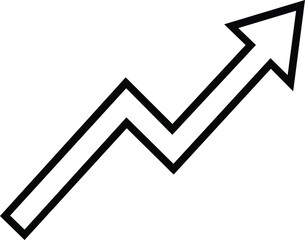 chart arrow icon with white background