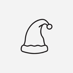 Fototapeta premium Santa Claus hat with cartoon animal silhouettes and Christmas-themed vector design on white background