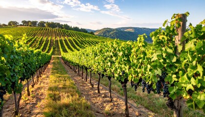 Naklejka premium Summer vineyard at noon