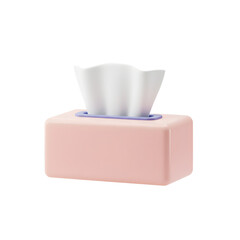Minimalist Tissue Dispenser with Soft Pink Base and White Tissue Folded Elegantly