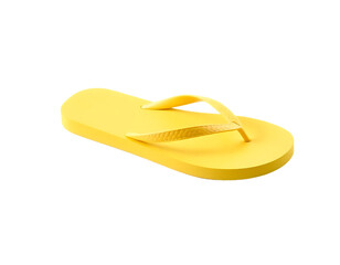 Yellow flip-flop sandal isolated on transparent background