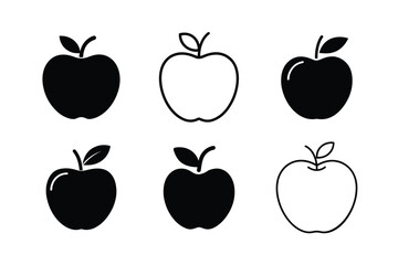 Apple Fruit Icon in 3D Vector Look
