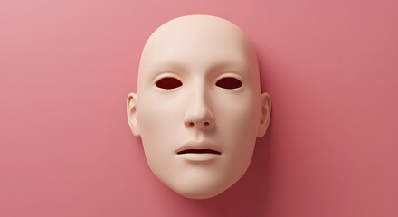Blank Face Mask on Pink Background