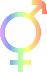 Modern Gender Symbols Vector Set &ndash; Male, Female, Transgender, and LGBTQ Pride Icons in Pastel and Rainbow Colors