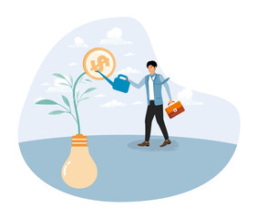 Monetize idea concept, earn money thinking.