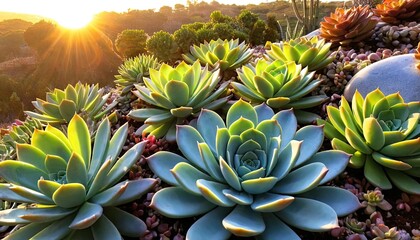 Sunset Succulents: A Serene Garden Oasis