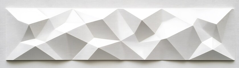 Abstract geometric relief panel in white