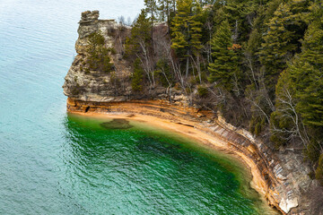 Miners Castle Rock Sunset View at Pictured Rocks Lakeshore