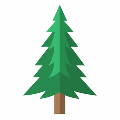 Fototapeta premium 2D flat vector illustration spruce tree icon isolated on a white background. 