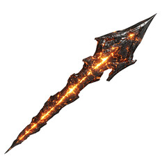 A Glowing Plasma Core Arrow with Supernova Textures Isolated on Transparent Background
