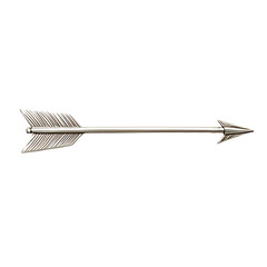 Sleek Arrow with Modern Accents in Pearlescent White Isolated on Transparent Background