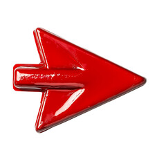 Modern Arrow with Defined Edges in Bold Red Colour Isolated on Transparent Background