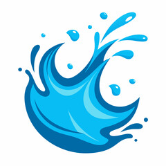 Water Splashing with Droplets in Dynamic Motion, Creating a Refreshing and Energetic Watercolor Effect 