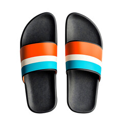 Trendy Slipon Beach Sandals with a Modern Flexible Design Isolated on Transparent Background