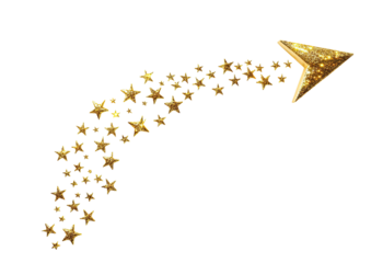 Golden star-shaped arrow pointing right