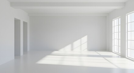Fototapeta premium Empty Room Interior in White