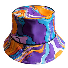 Trendy Bucket Hat with a Contemporary Colorful Desi Isolated on Transparent Background