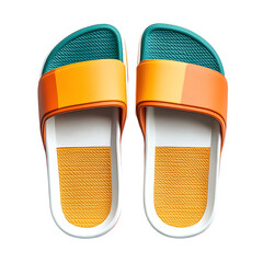 Trendy Slipon Beach Sandals with a Contemporary Design Isolated on Transparent Background