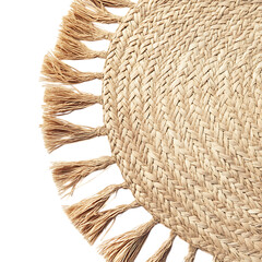 Elegant Minimalist Straw Beach Mat with a Refined D Isolated on Transparent Background
