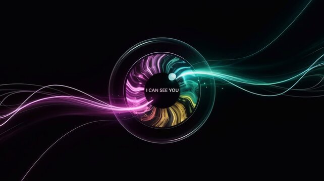 Abstract digital illustration featuring a circular design with vibrant swirling colors and flowing lines, conveying a sense of movement and energy, with a central phrase for emphasis