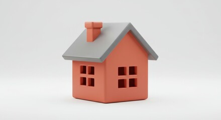 Simple coral model house illustration