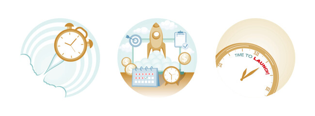 Deadline concept. Start up launch. Time to launch.