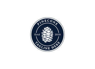 Simple and premium pinecone logo design vector illustration. Pinecone logo design template