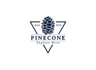 Simple and premium pinecone logo design vector illustration. Pinecone logo design template