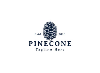 Simple and premium pinecone logo design vector illustration. Pinecone logo design template