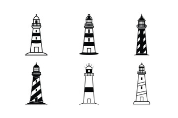 Minimalist Lighthouse in 3d Vector Style