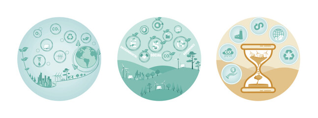 Sustainable Development Concept. ESG. Life cycle assessment.