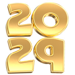 Happy New Year Number 2029 3D Render