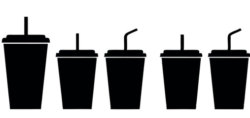 Paper cup silhouette, high quality vector